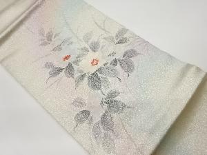 リサイクル　手描き花模様刺繍名古屋帯